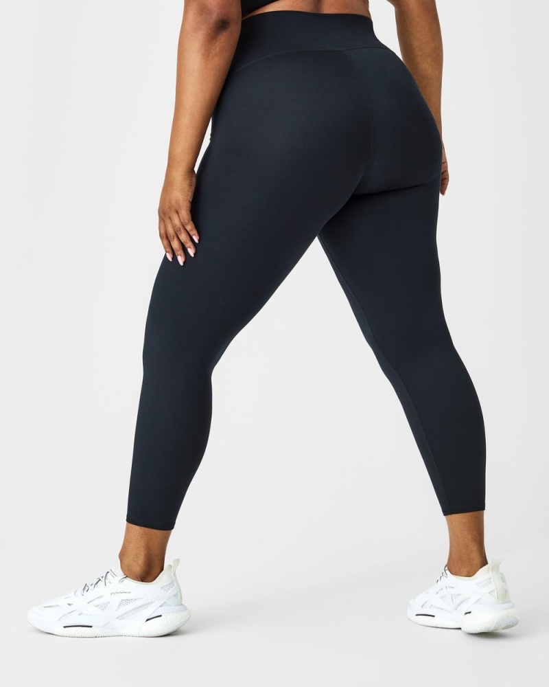 Black Spanx Soft & Smooth Active 7/8 Leggings | FOTIY-2536