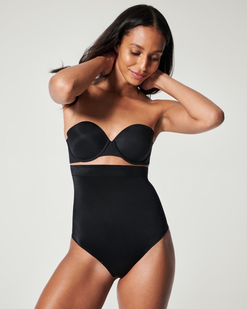 Black Spanx Suit Your Fancy High-Waisted Thong | ZANUQ-9534