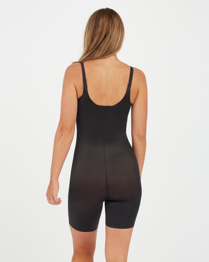 Black Spanx Thinstincts® 2.0 Open-Bust Mid-Thigh Bodysuit | TRUJA-9268