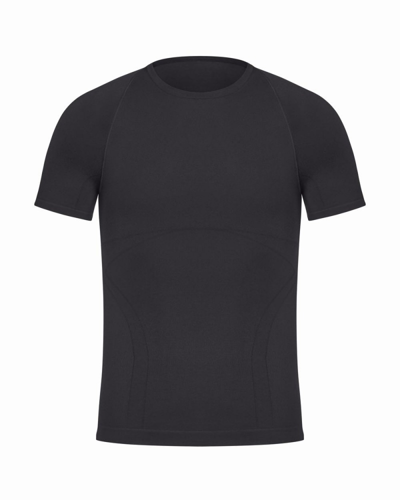 Black Spanx Ultra Sculpt Seamless Crew Neck | SHAZN-2097