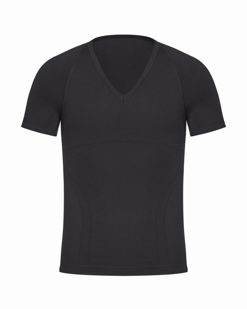 Black Spanx Ultra Sculpt Seamless V-Neck | RZYLD-2617