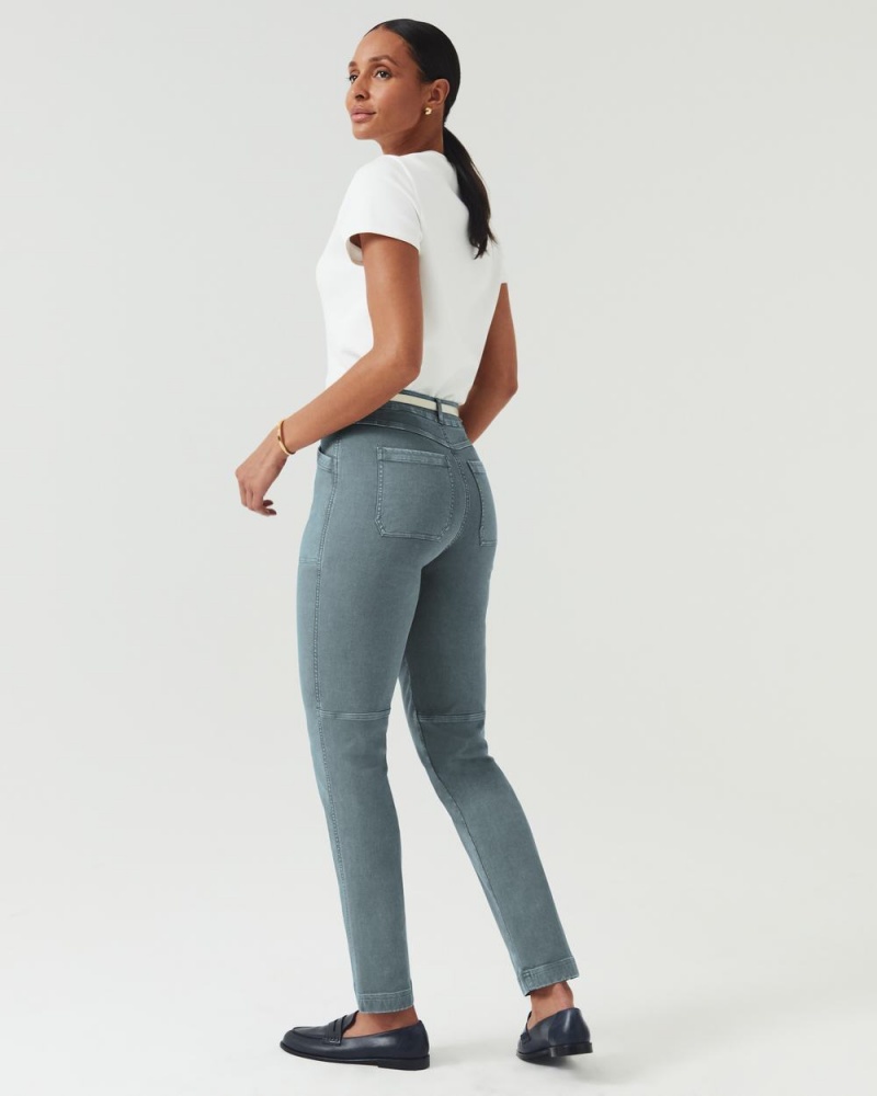 Blue Grey Spanx Stretch Twill Straight Leg Pant | BXSUG-1864