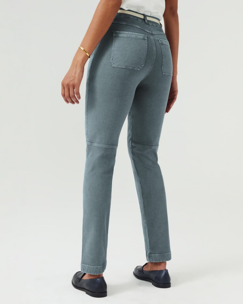 Blue Grey Spanx Stretch Twill Straight Leg Pant | BXSUG-1864