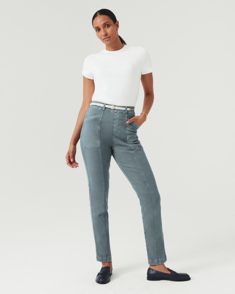 Blue Grey Spanx Stretch Twill Straight Leg Pant | BXSUG-1864