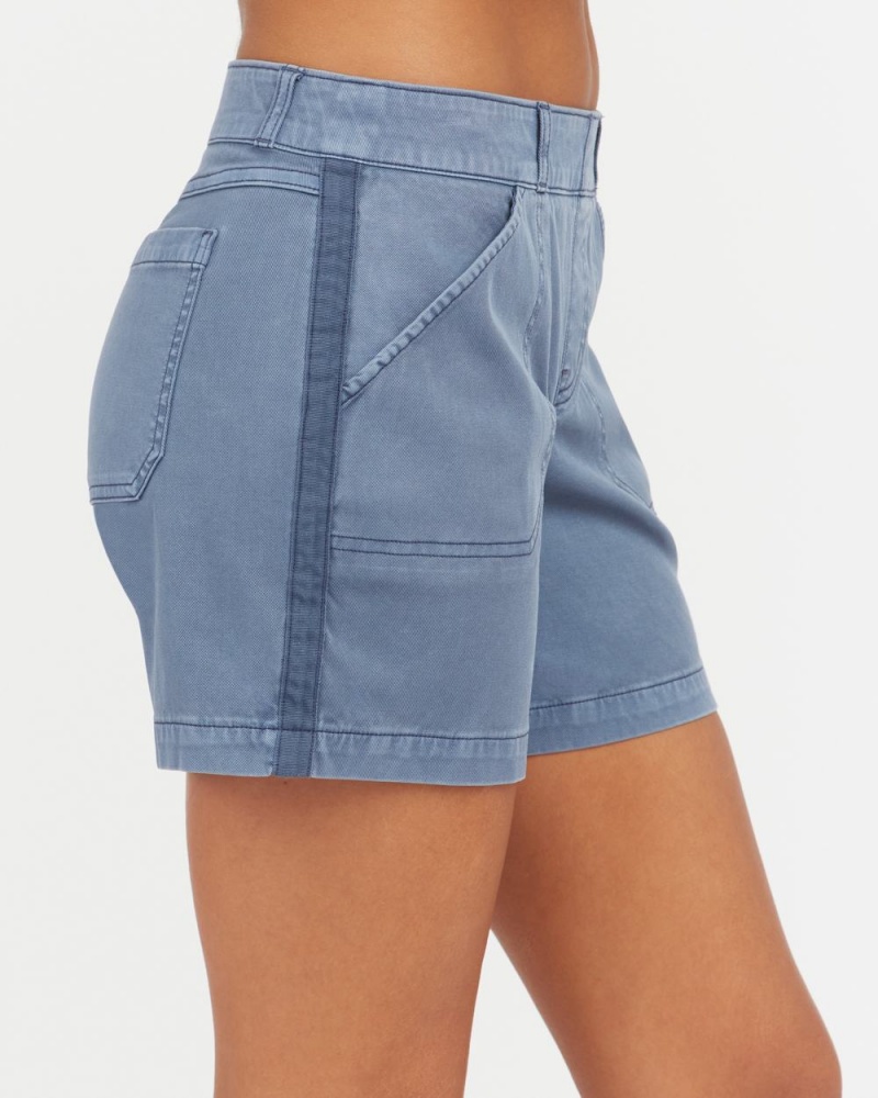 Blue Spanx Stretch Twill Shorts, 6