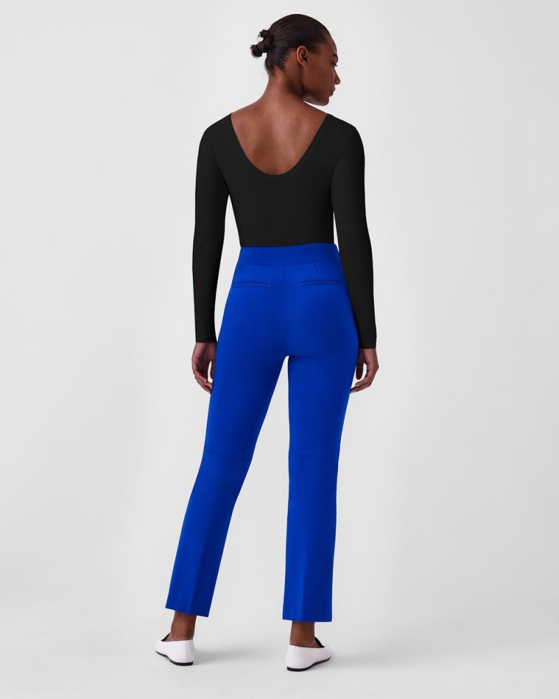 Blue Spanx The Perfect Pant, Kick Flare in Orange Pop Plaid Jacquard | AWPNU-8490