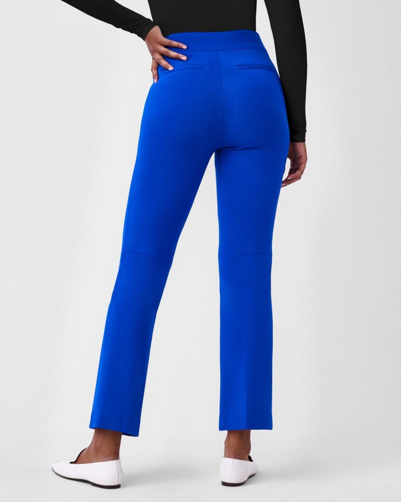 Blue Spanx The Perfect Pant, Kick Flare in Orange Pop Plaid Jacquard | AWPNU-8490