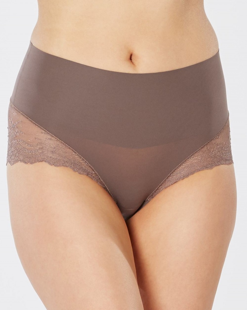 Brown Grey Spanx Undie-tectable® Lace Hi-Hipster Panty | KJSYN-5826