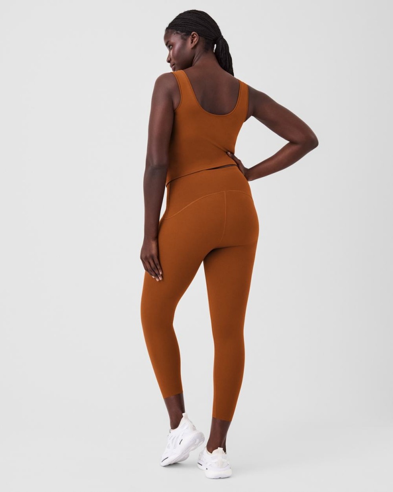 Brown Spanx Booty Boost® Active 7/8 Leggings | HXKUO-0247