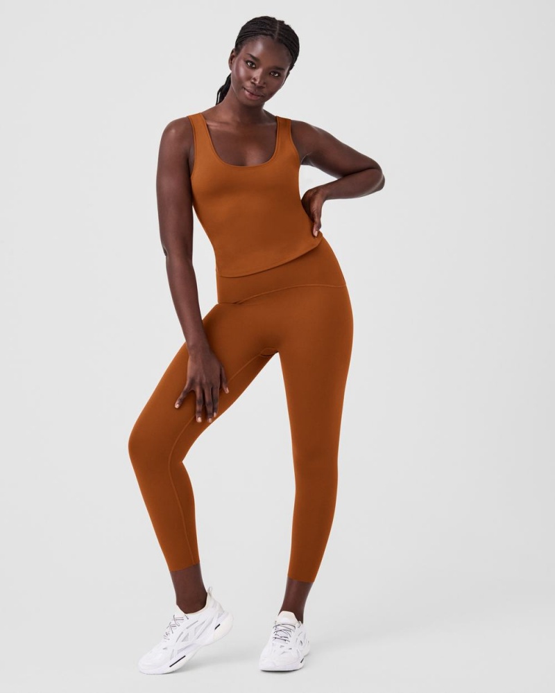 Brown Spanx Booty Boost® Active 7/8 Leggings | HXKUO-0247