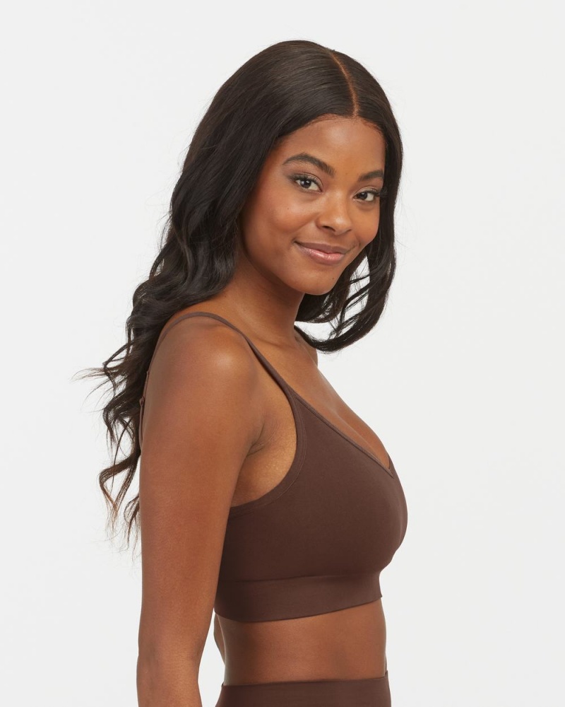 Brown Spanx EcoCare Seamless Shaping Longline Bralette | ONUST-7149