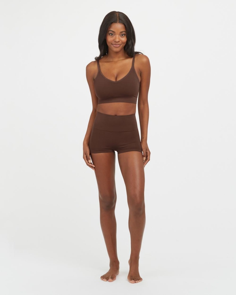 Brown Spanx EcoCare Seamless Shaping Longline Bralette | ONUST-7149