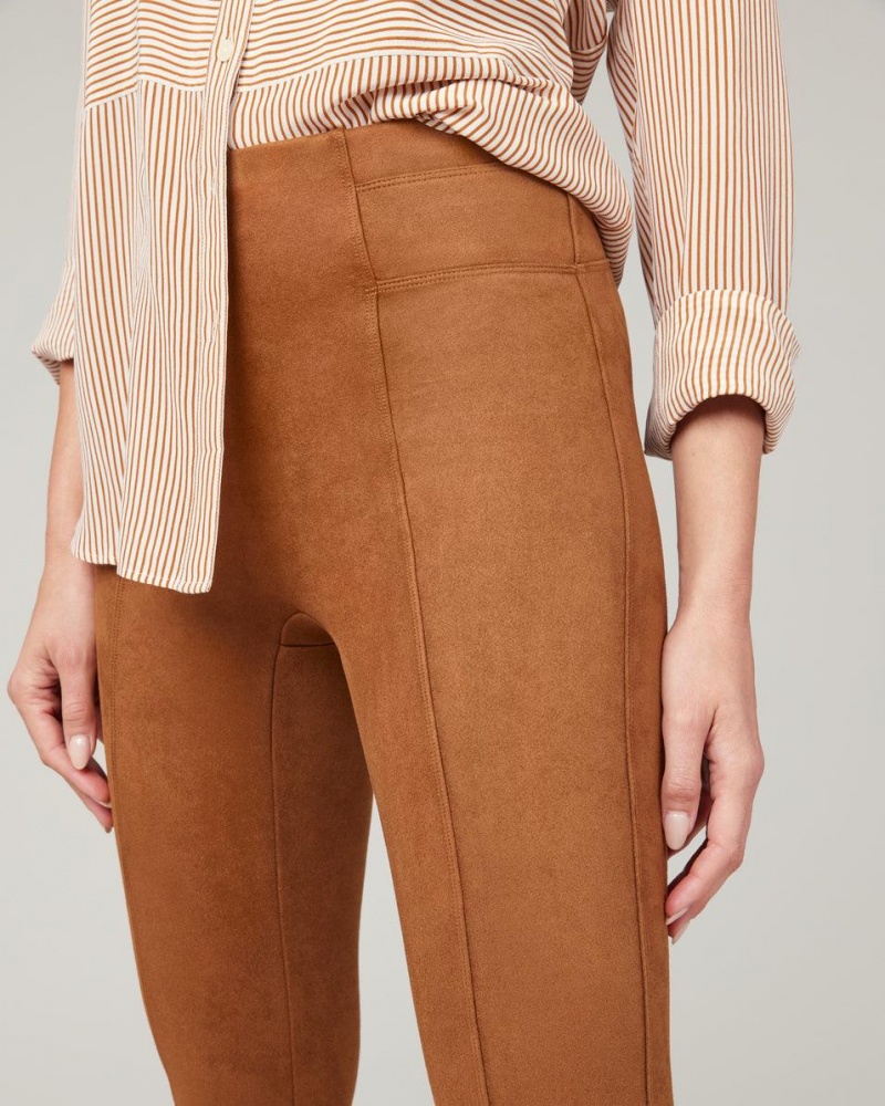 Brown Spanx Faux Suede Leggings | MCHGE-1285