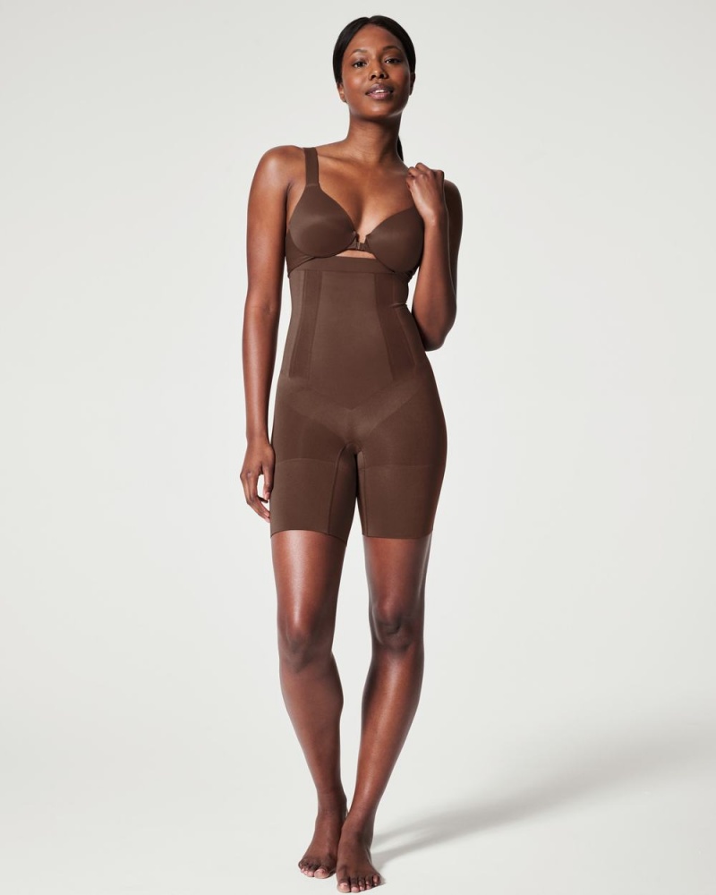 Brown Spanx OnCore High-Waisted Mid-Thigh Short | YIJFZ-0673