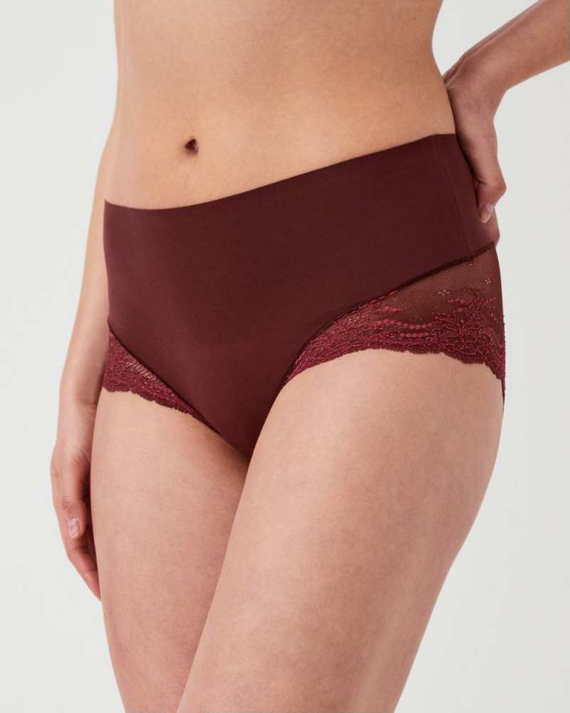 Brown / Rose Spanx Undie-tectable® Lace Hi-Hipster Panty | AUOSI-2186