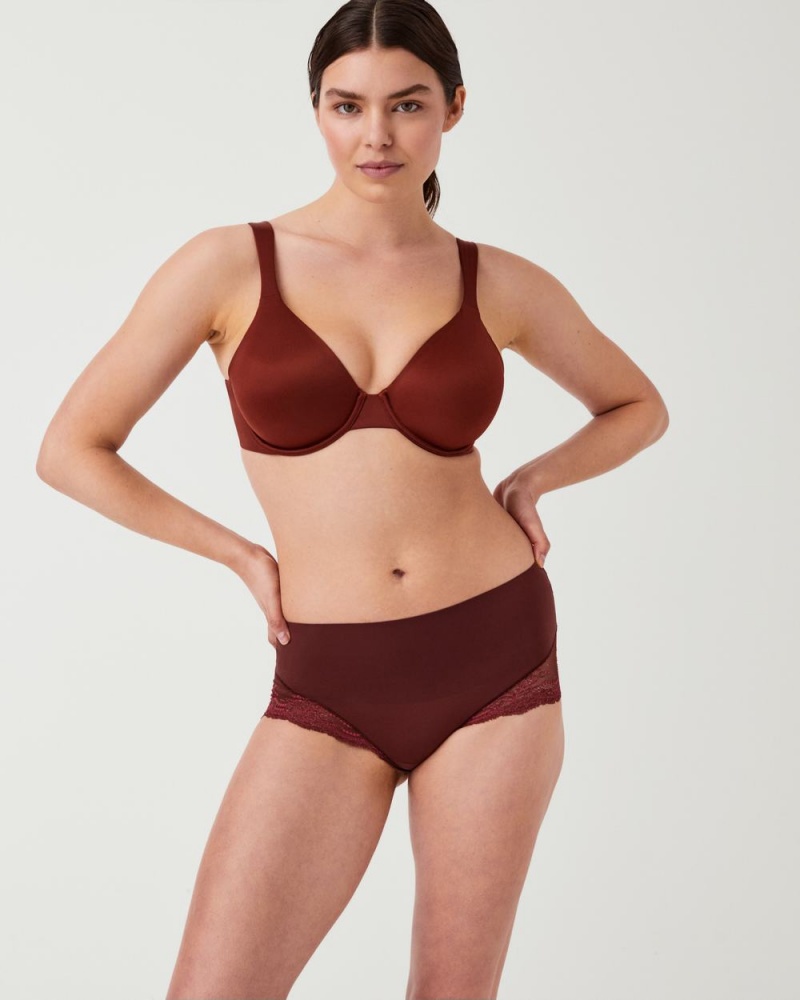 Brown / Rose Spanx Undie-tectable® Lace Hi-Hipster Panty | AUOSI-2186