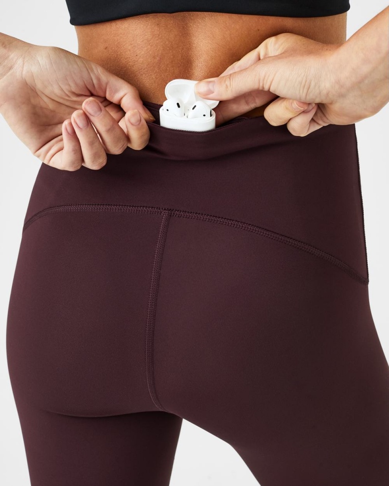 Burgundy Spanx Booty Boost® Active 7/8 Leggings | KBSZM-6240