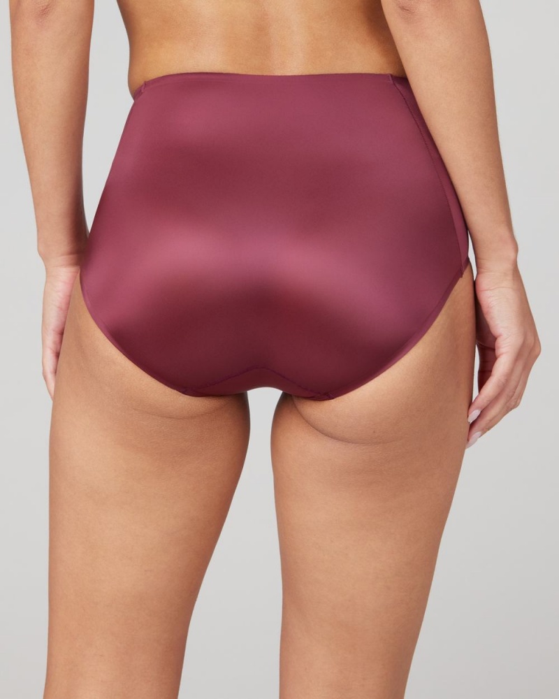 Burgundy Spanx Shaping Satin Brief | SREHB-3625