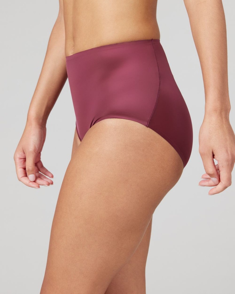 Burgundy Spanx Shaping Satin Brief | SREHB-3625