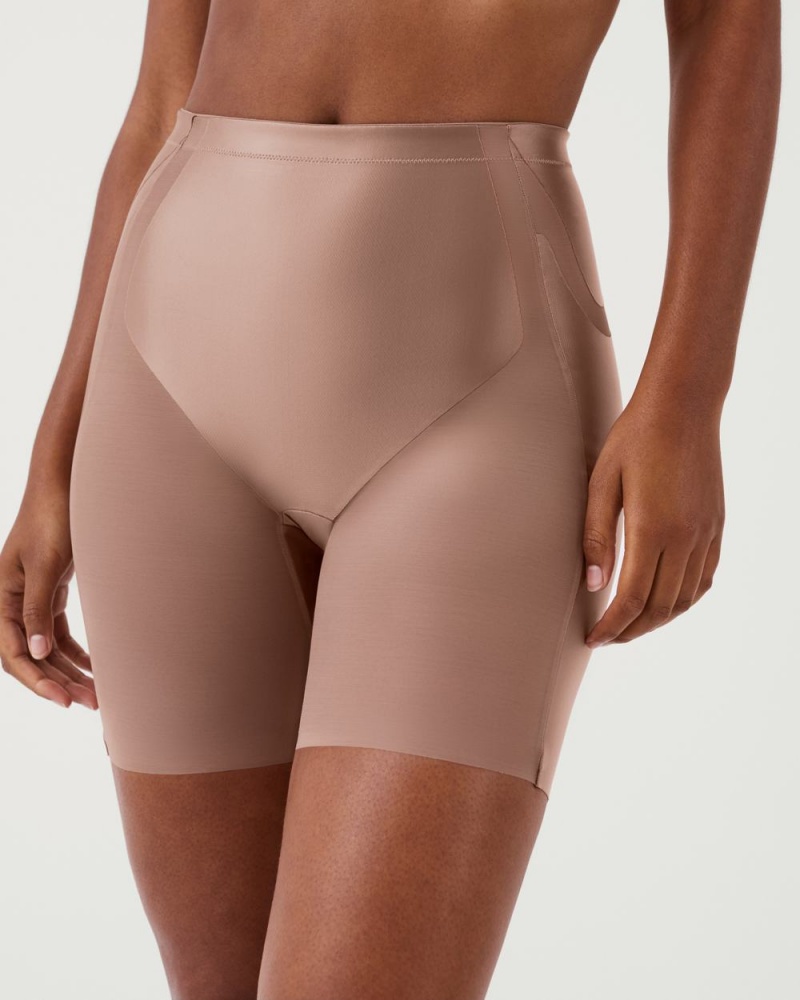 Cafe Au Lait Spanx Booty-Lifting Mid-Thigh Short | EQNUB-6017