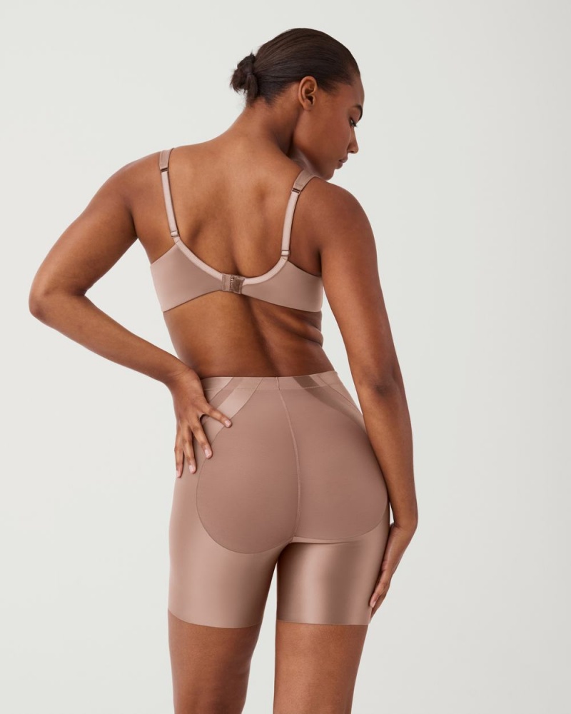 Cafe Au Lait Spanx Booty-Lifting Mid-Thigh Short | EQNUB-6017