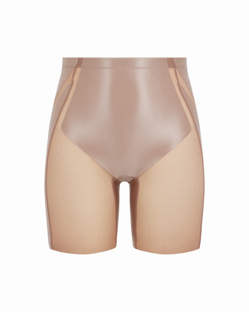 Cafe Au Lait Spanx Booty-Lifting Mid-Thigh Short | EQNUB-6017