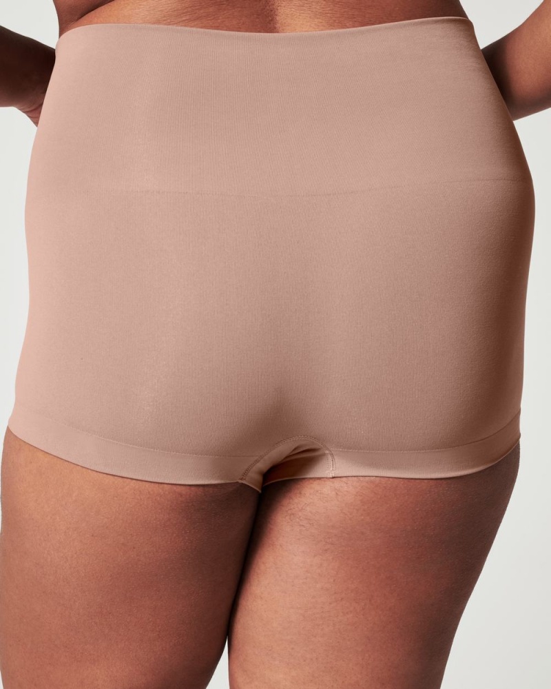 Cafe Au Lait Spanx EcoCare Seamless Shaping Boyshort | FMXOR-6725