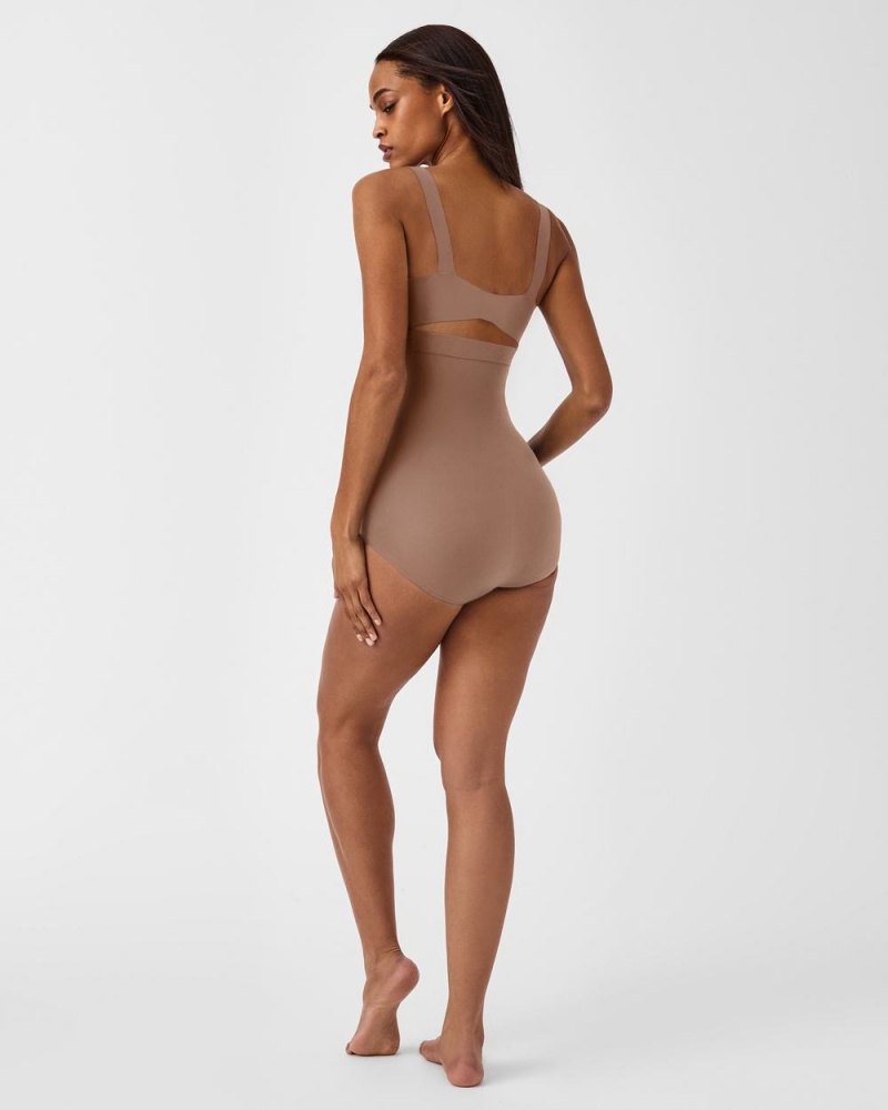 Cafe Au Lait Spanx Higher Power Panties | HFAQT-4025