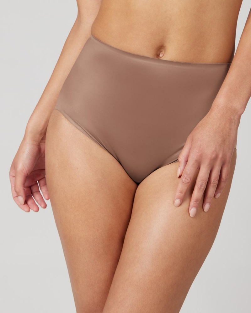 Cafe Au Lait Spanx Shaping Satin Brief | EDUBW-0921