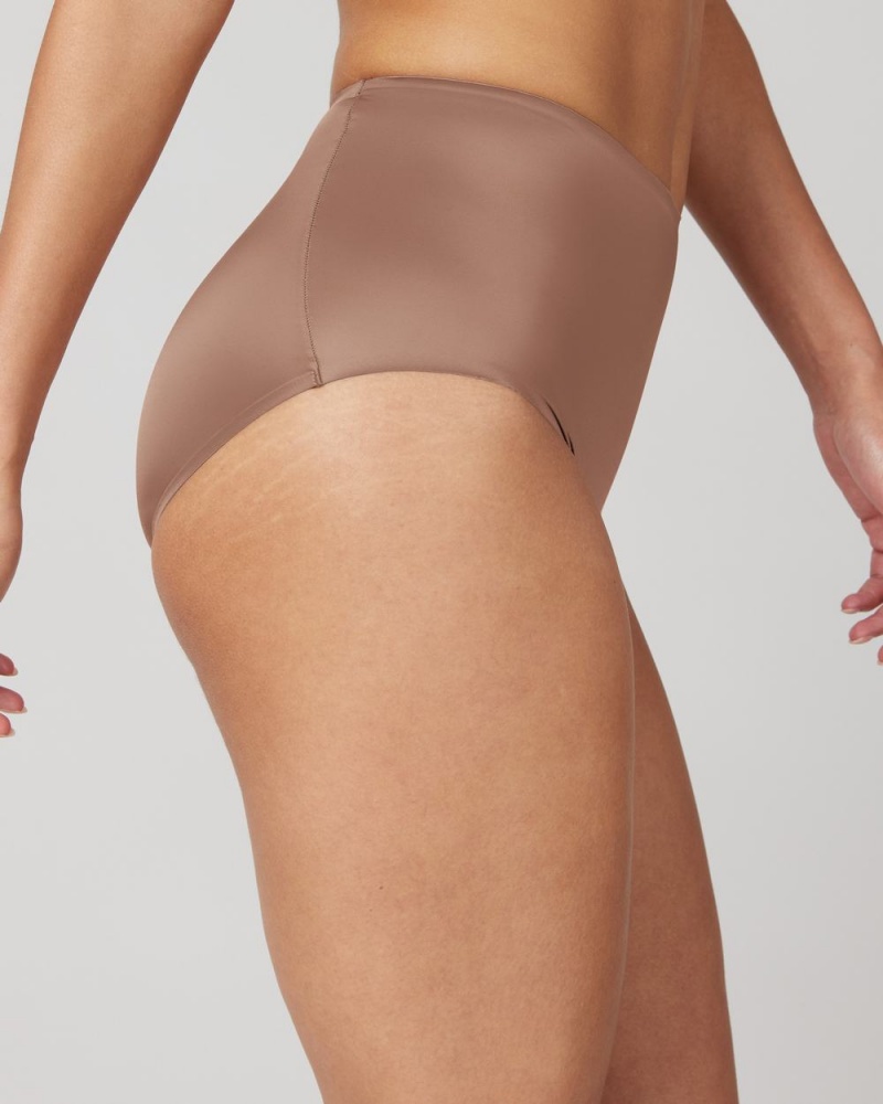 Cafe Au Lait Spanx Shaping Satin Brief | EDUBW-0921