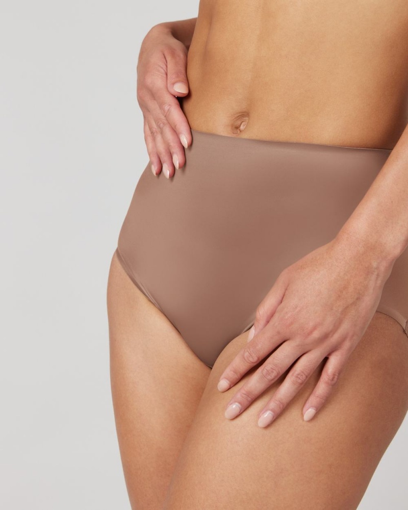 Cafe Au Lait Spanx Shaping Satin Brief | EDUBW-0921