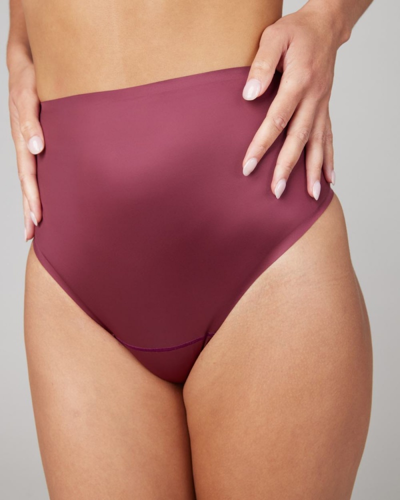 Cafe Au Lait Spanx Shaping Satin Thong | ZNSUO-7349