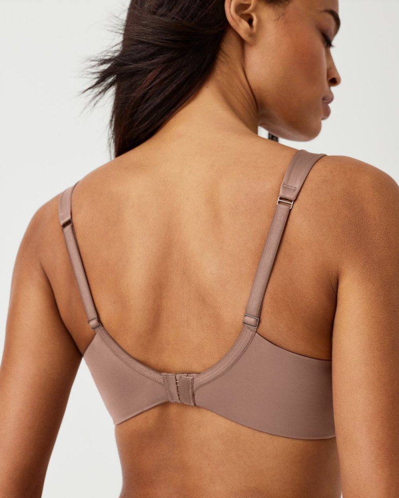 Cafe Au Lait Spanx Shaping Satin Unlined Full Coverage Bra | MTHIE-2678