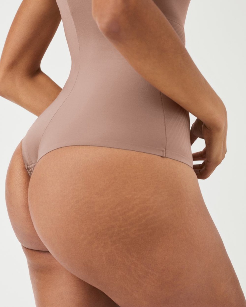 Cafe Au Lait Spanx Thinstincts® 2.0 Cami Thong Bodysuit | QZKMJ-1832