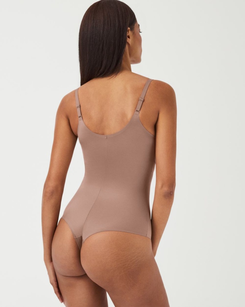 Cafe Au Lait Spanx Thinstincts® 2.0 Cami Thong Bodysuit | QZKMJ-1832