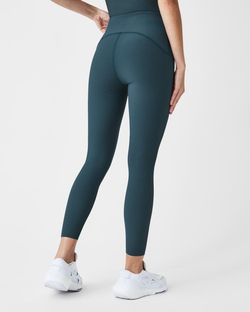 Dark Blue Spanx Booty Boost® Active Contour Rib 7/8 Leggings | JYBST-9785