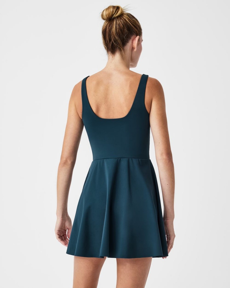 Dark Blue Spanx The Get Moving Square Neck Tank Dress, 30.5