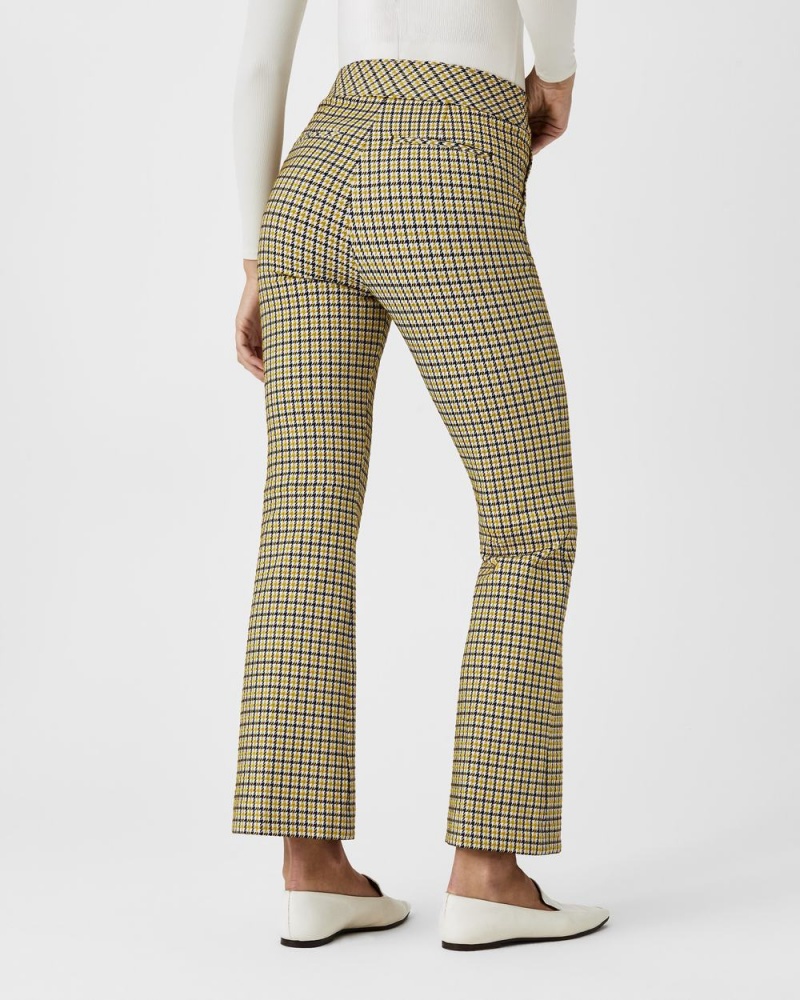 Dijon Houndstooth Spanx The Perfect Pant, Kick Flare in Orange Pop Plaid Jacquard | SEXVB-3897