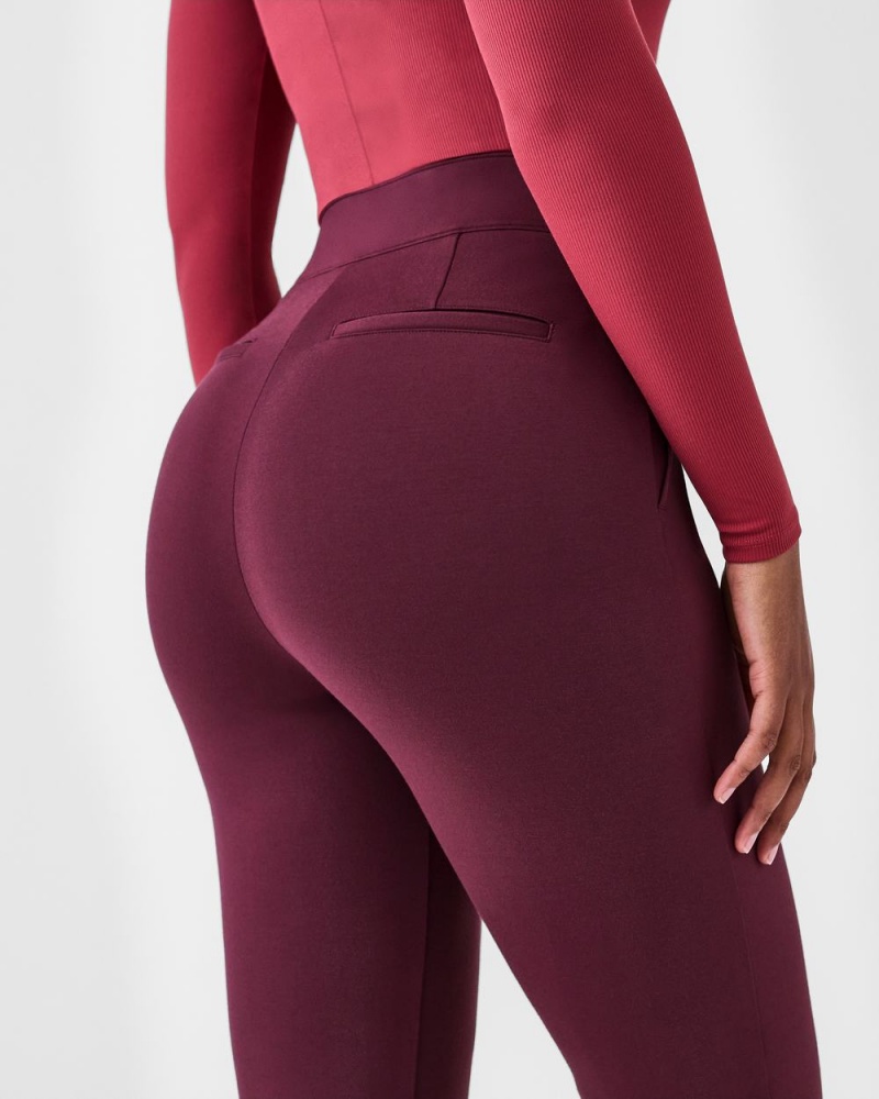 Fuchsia Spanx The Perfect Pant, Kick Flare in Orange Pop Plaid Jacquard | VLTZO-9713