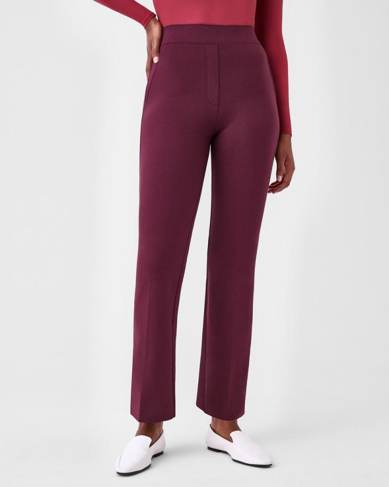 Fuchsia Spanx The Perfect Pant, Kick Flare in Orange Pop Plaid Jacquard | VLTZO-9713