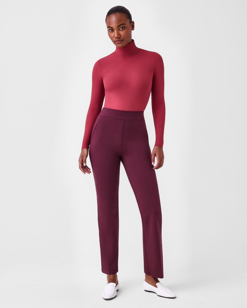 Fuchsia Spanx The Perfect Pant, Kick Flare in Orange Pop Plaid Jacquard | VLTZO-9713