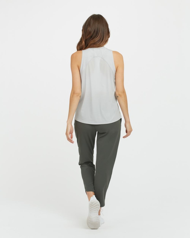 Grey Spanx Go Lightly Ribbed Mock Neck Tank | VOEQS-9315