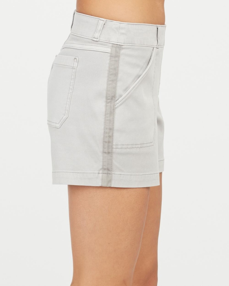 Grey Spanx Stretch Twill Shorts, 4