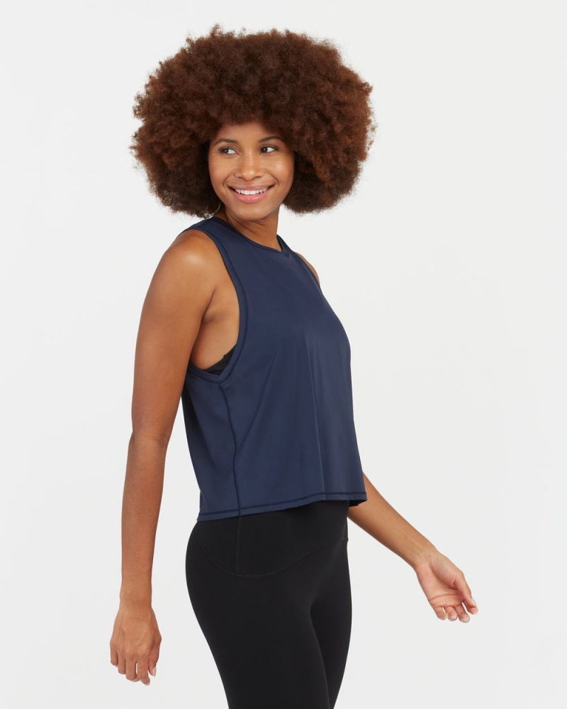 Navy Spanx Go Lightly At-The-Hip Tank | WBFIU-6817