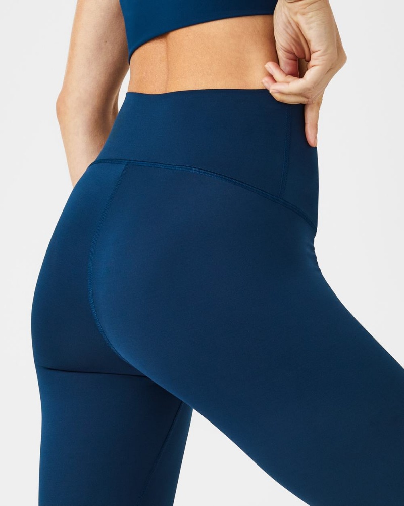 Navy Spanx Soft & Smooth Active 7/8 Leggings | AYMGP-3542