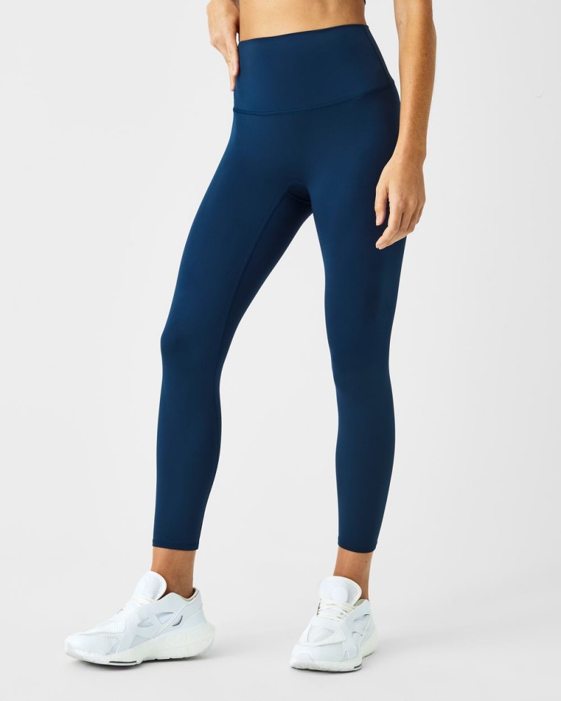 Navy Spanx Soft & Smooth Active 7/8 Leggings | AYMGP-3542