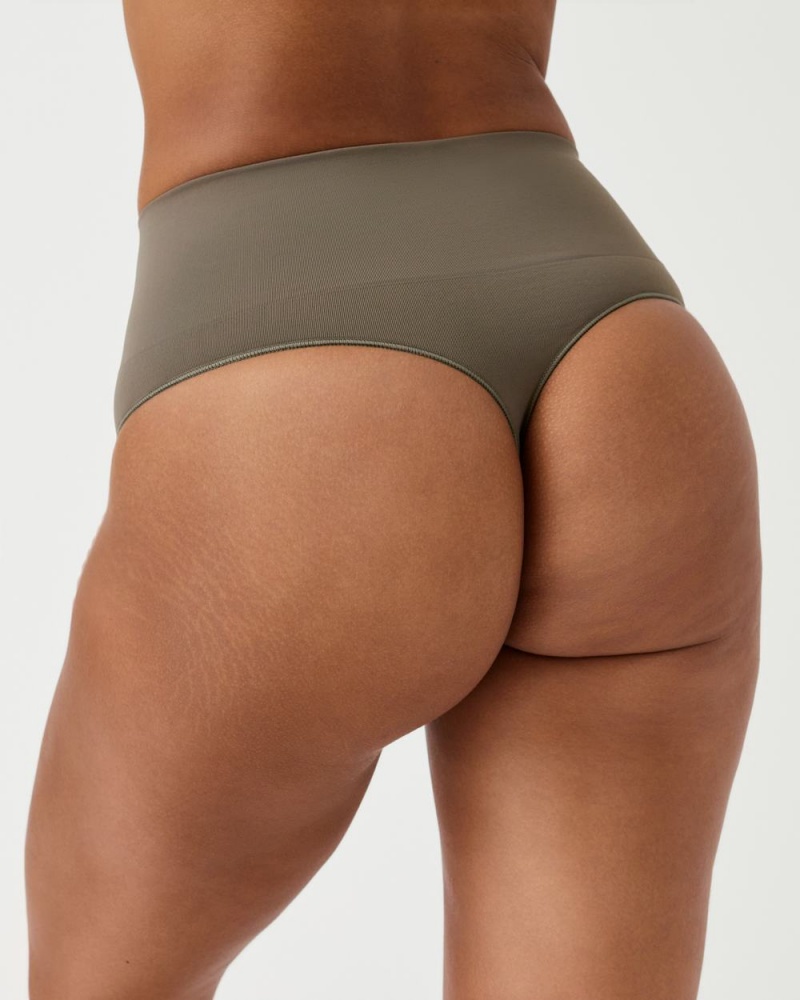 Olive Spanx EcoCare Seamless Shaping Thong | ZTLVQ-4391