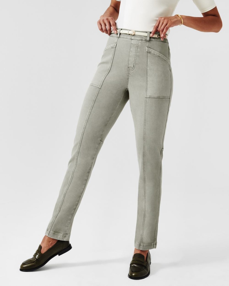 Olive Spanx Stretch Twill Straight Leg Pant | RUTZL-0162