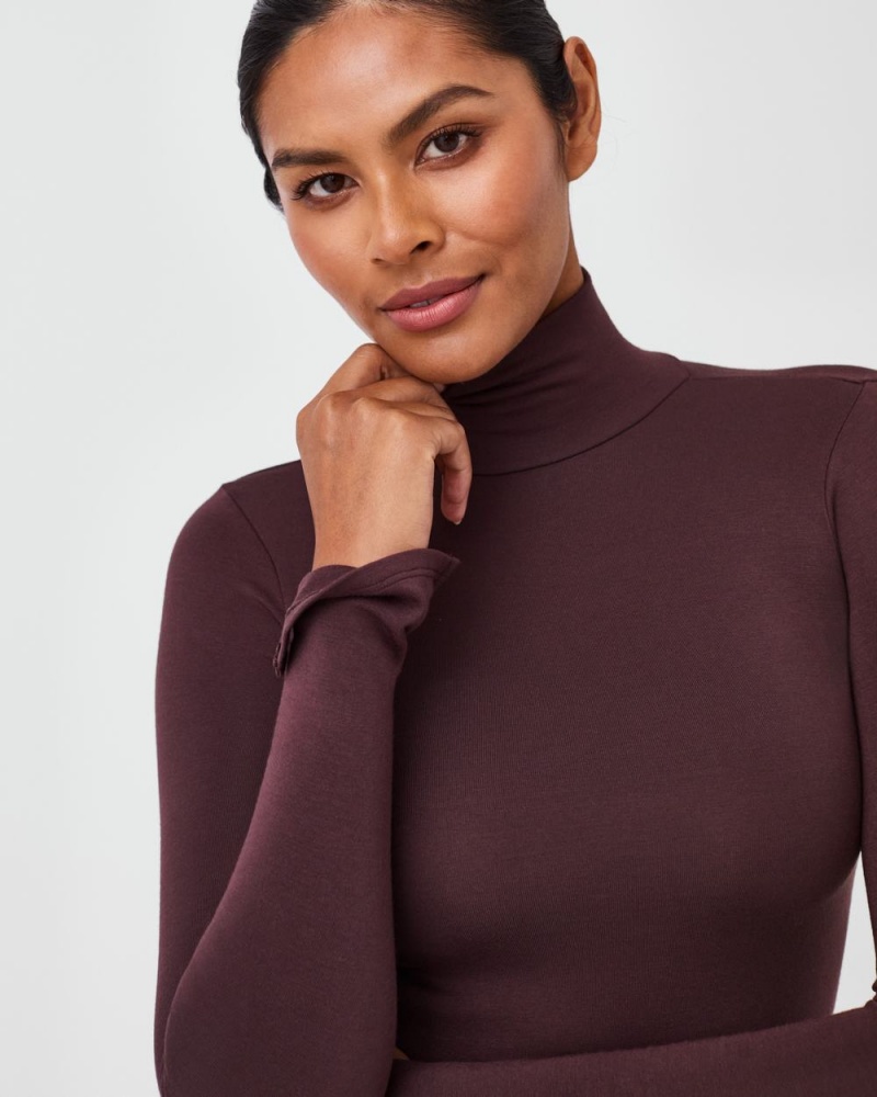 Pink Chocolate Spanx Better Base Long Sleeve Turtleneck | MDVAG-8637