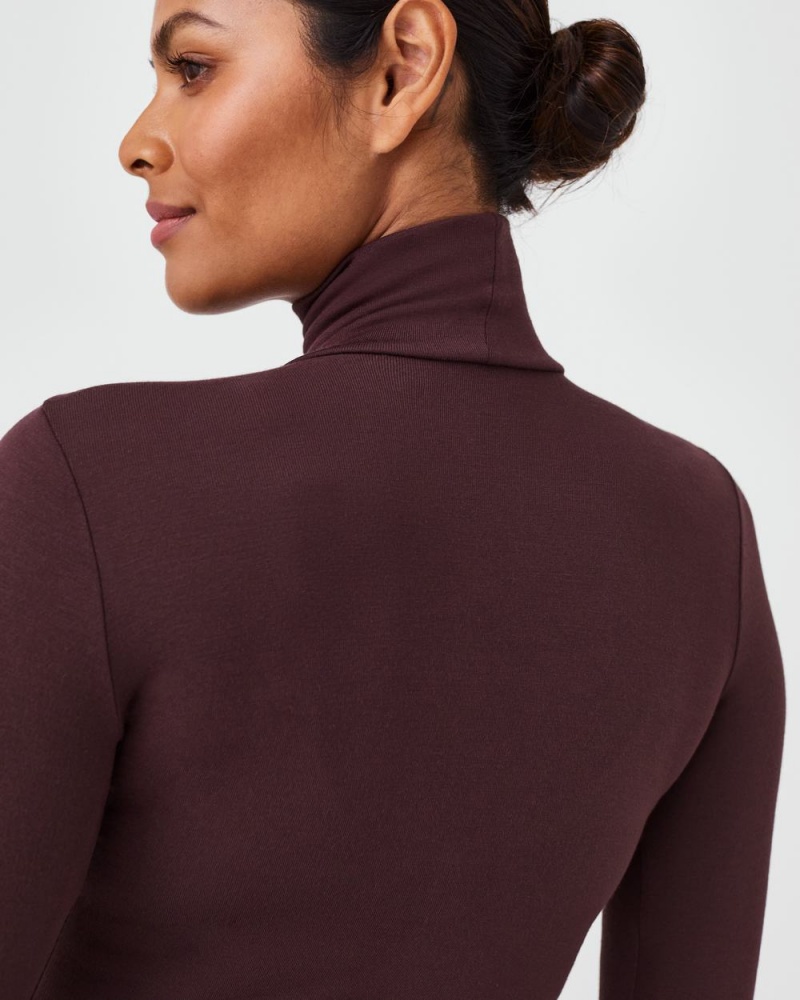 Pink Chocolate Spanx Better Base Long Sleeve Turtleneck | MDVAG-8637